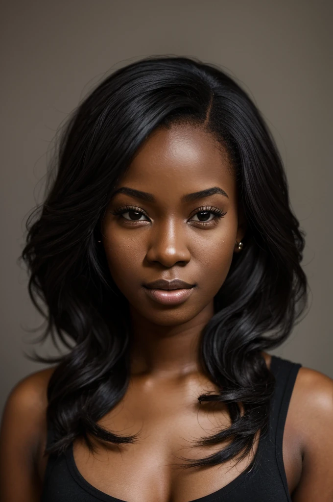 Caila, Alone, Realistic, black girl, ((25-year-old girl)), mature, african american young woman, young black woman, dark-skinned,