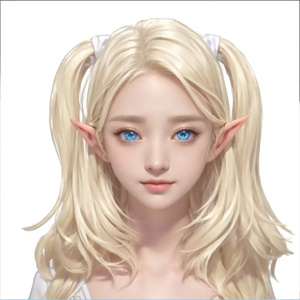 blond Elf 소녀 with blue eyes and a white headband, Elf 소녀, Elf의 초상화, a Elf의 초상화, DND Avatar Portrait of Halfling, Elf 공주, 여성 Elf, Elf character with smirk, 여성 Elfling, Elf의 초상화 queen, Elf, Larafel, Goblin female portrait, Fantasy RPG Symmetrical Portrait