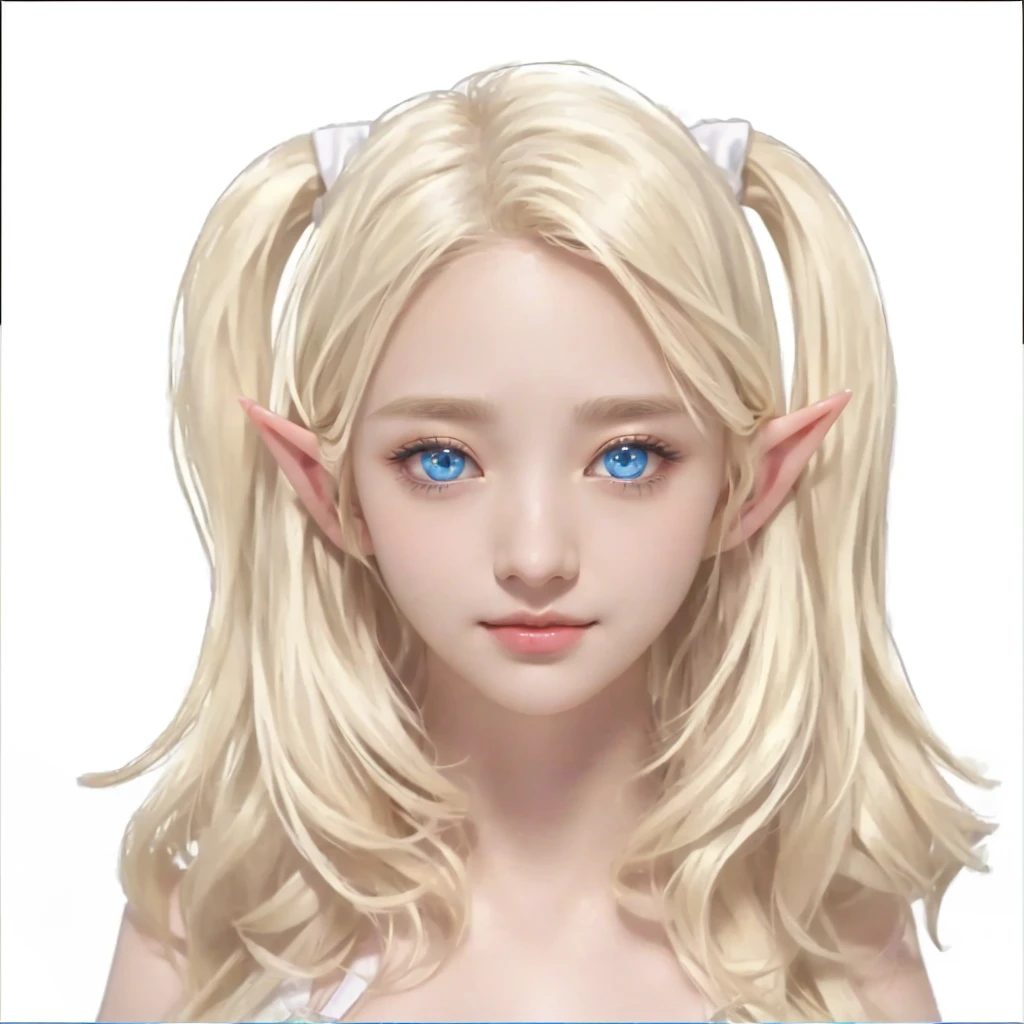 blond Elf 소녀 with blue eyes and a white headband, Elf 소녀, Elf의 초상화, a Elf의 초상화, DND Avatar Portrait of Halfling, Elf 공주, 여성 Elf, Elf character with smirk, 여성 Elfling, Elf의 초상화 queen, Elf, Larafel, Goblin female portrait, Fantasy RPG Symmetrical Portrait