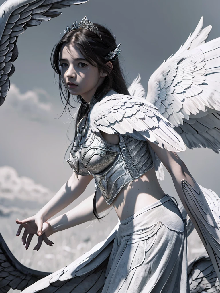 1 girl，wings，the angel's wings，armor