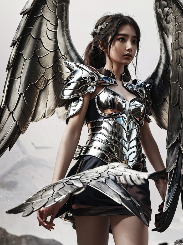 1 girl，wings，the angel's wings，armor