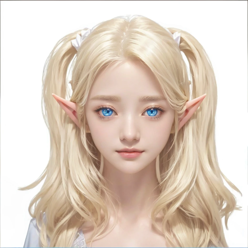blond Elf 소녀 with blue eyes and a white headband, Elf 소녀, Elf의 초상화, a Elf의 초상화, DND Avatar Portrait of Halfling, Elf 공주, 여성 Elf, Elf character with smirk, 여성 Elfling, Elf의 초상화 queen, Elf, Larafel, Goblin female portrait, Fantasy RPG Symmetrical Portrait