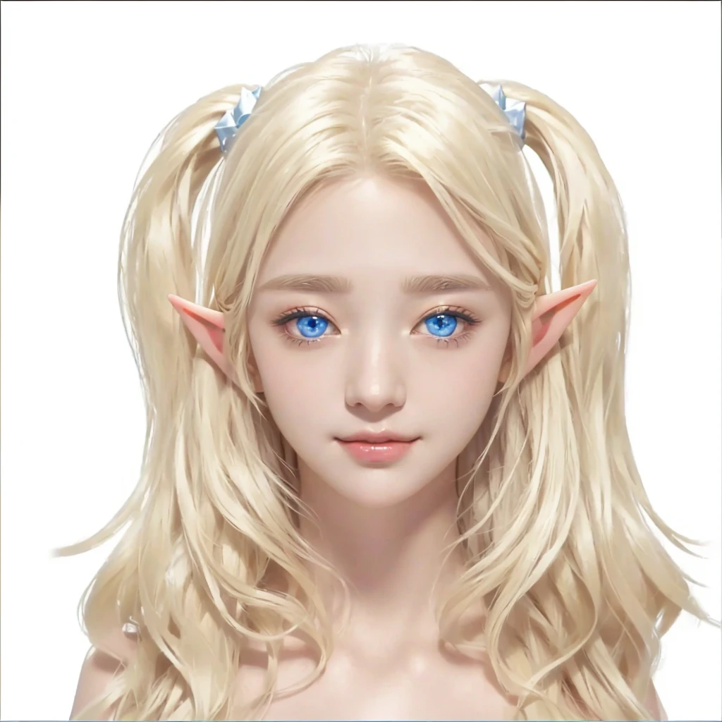 blond Elf 소녀 with blue eyes and a white headband, Elf 소녀, Elf의 초상화, a Elf의 초상화, DND Avatar Portrait of Halfling, Elf 공주, 여성 Elf, Elf character with smirk, 여성 Elfling, Elf의 초상화 queen, Elf, Larafel, Goblin female portrait, Fantasy RPG Symmetrical Portrait