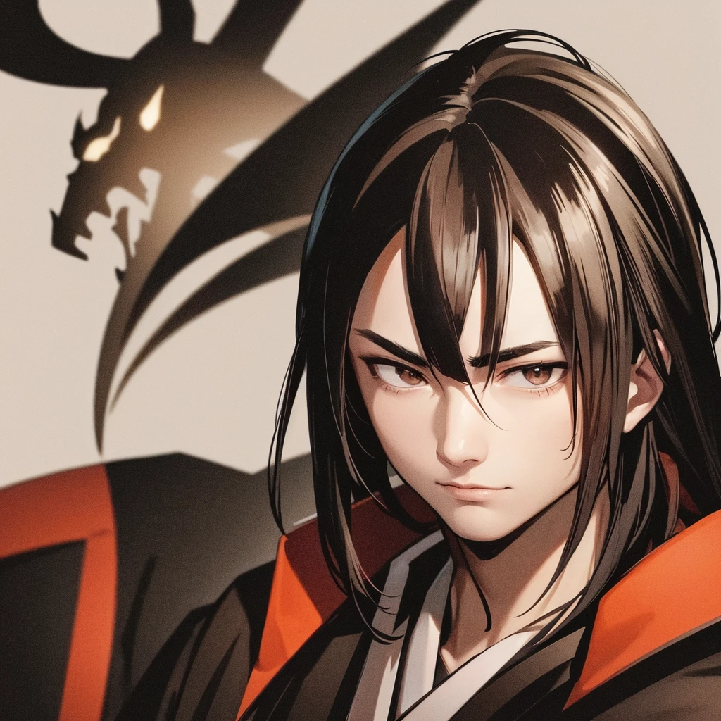 portrait of 1 make samurai, handsome face, demon