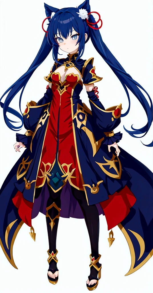 character design board, anime girl, design, just one character, clothes, rotation, fantasy clothes, complex design