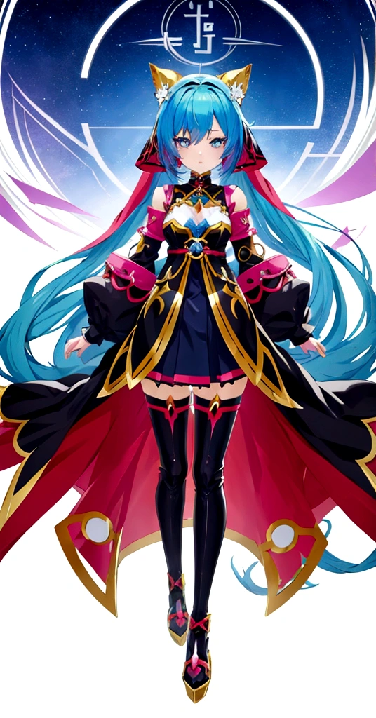 character design board, anime girl, design, just one character, clothes, rotation, fantasy clothes, complex design