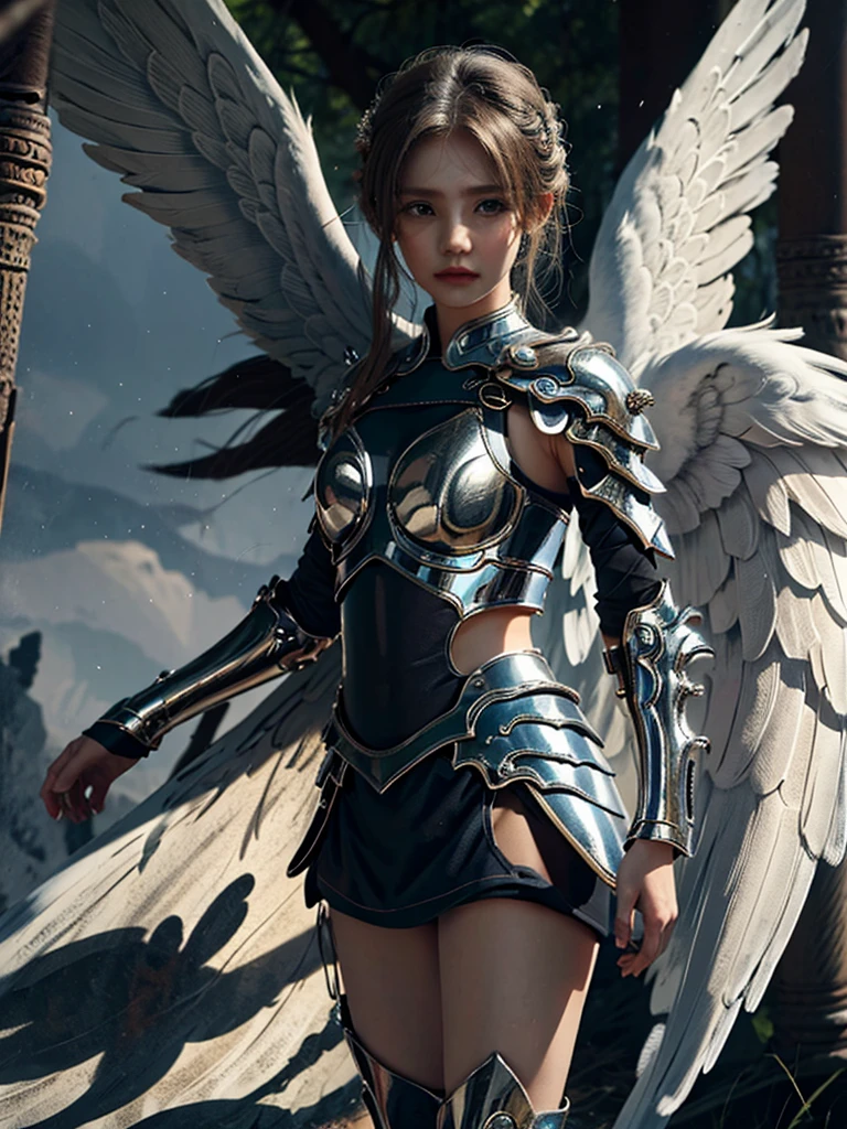 1 girl，wings，the angel's wings，armor