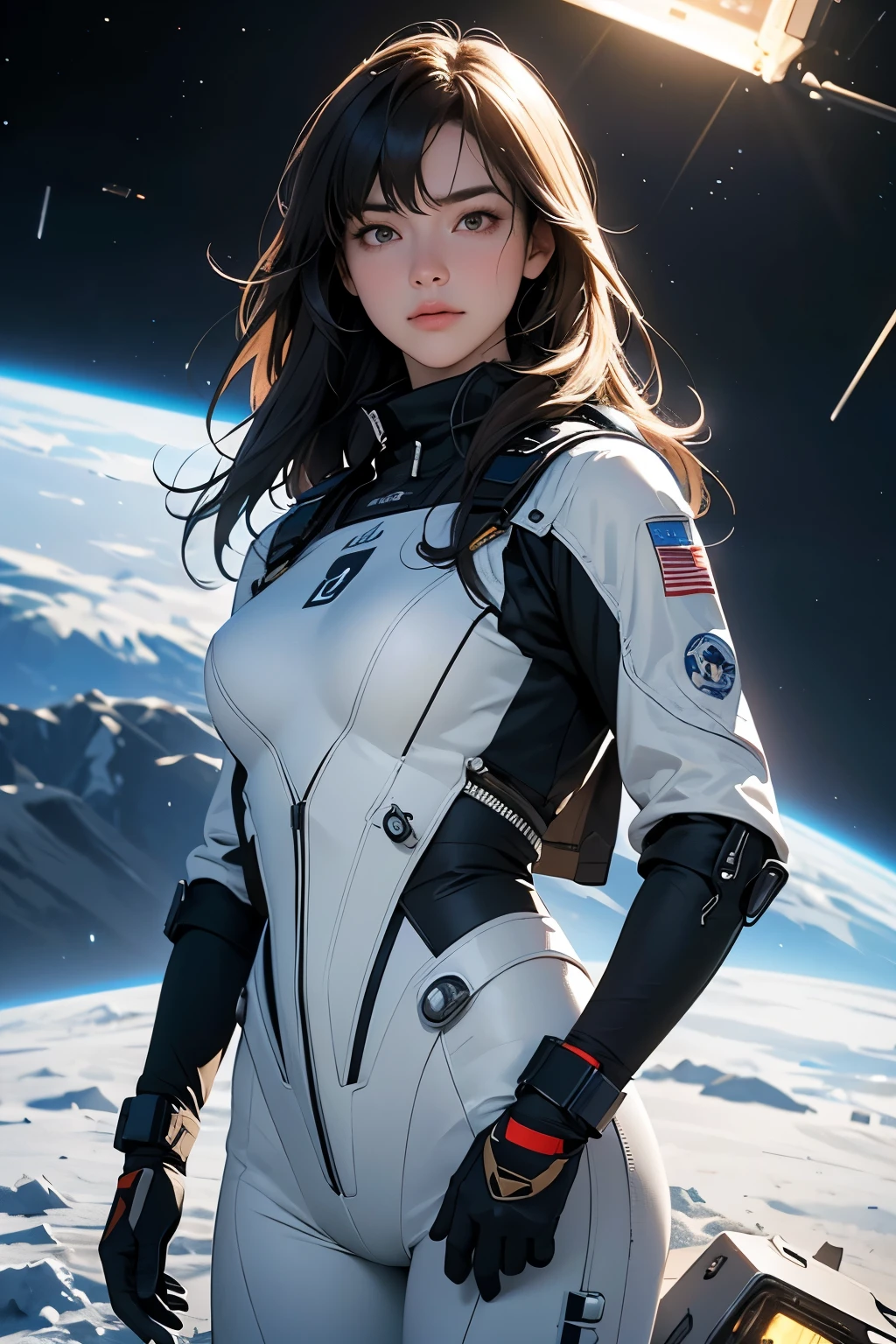 In the vast expanses of the universe, The highest quality space war scenes are played out in 8K resolution.、A breathtaking masterpiece unfolds. Ultra-realistic 8K CG technology captures the drama and intensity of the conflict, Perfect lighting and vibrant, Ultra-realistic CG effects.
One side of the battlefield is dominated by impressive spaceships., Shining in the cold, The distant light of a distant star. Precisely designed thrusters and complex weapon systems are meticulously recreated in minute detail。, Every rivet and panel is perfectly replicated.. Spacecraft crew, Wearing a pressure suit and helmet, Exquisitely drawn