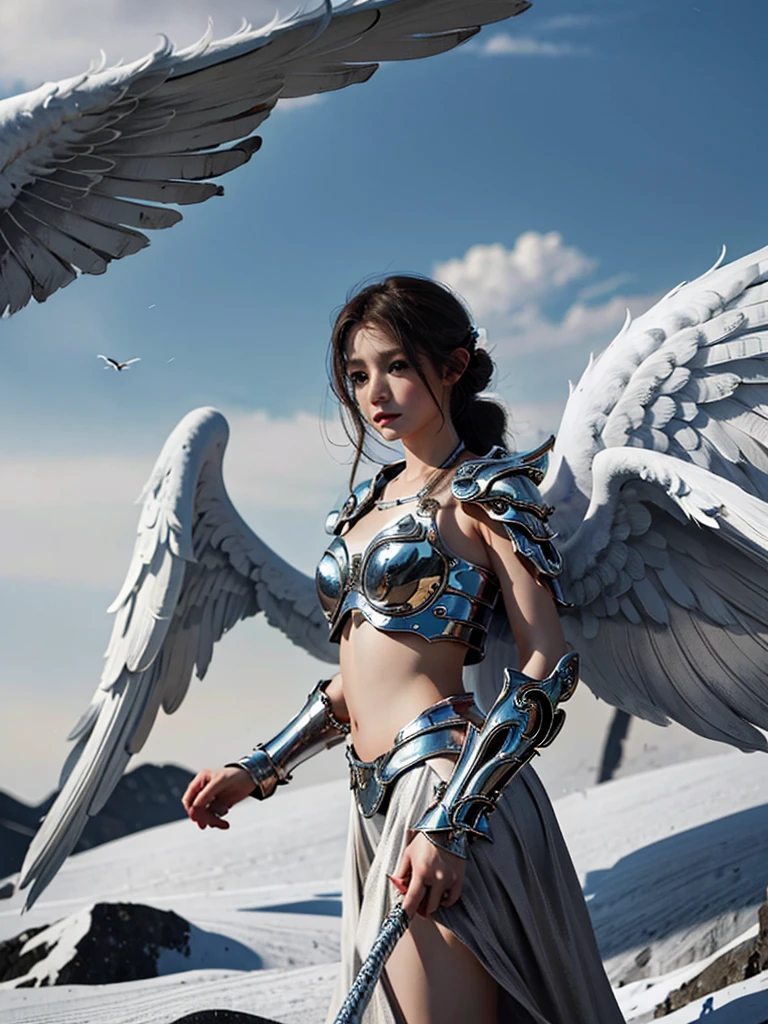 1 girl，wings，the angel's wings，armor