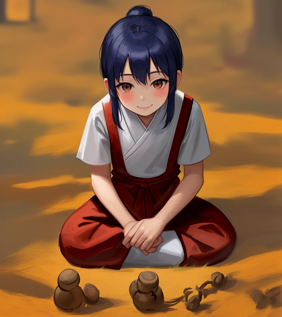 arafed baby sitting on the floor in a traditional outfit, monk clothes, buddhist, Innocent smile, cute digital painting, ruan jia beautiful!, aang, portrait shooting, Cute boy, a still of a happy, Yan, buddhist monk, little shy smile, avatar aang, Monk, Innocent face, With a happy expression, naranbaatar ganbold