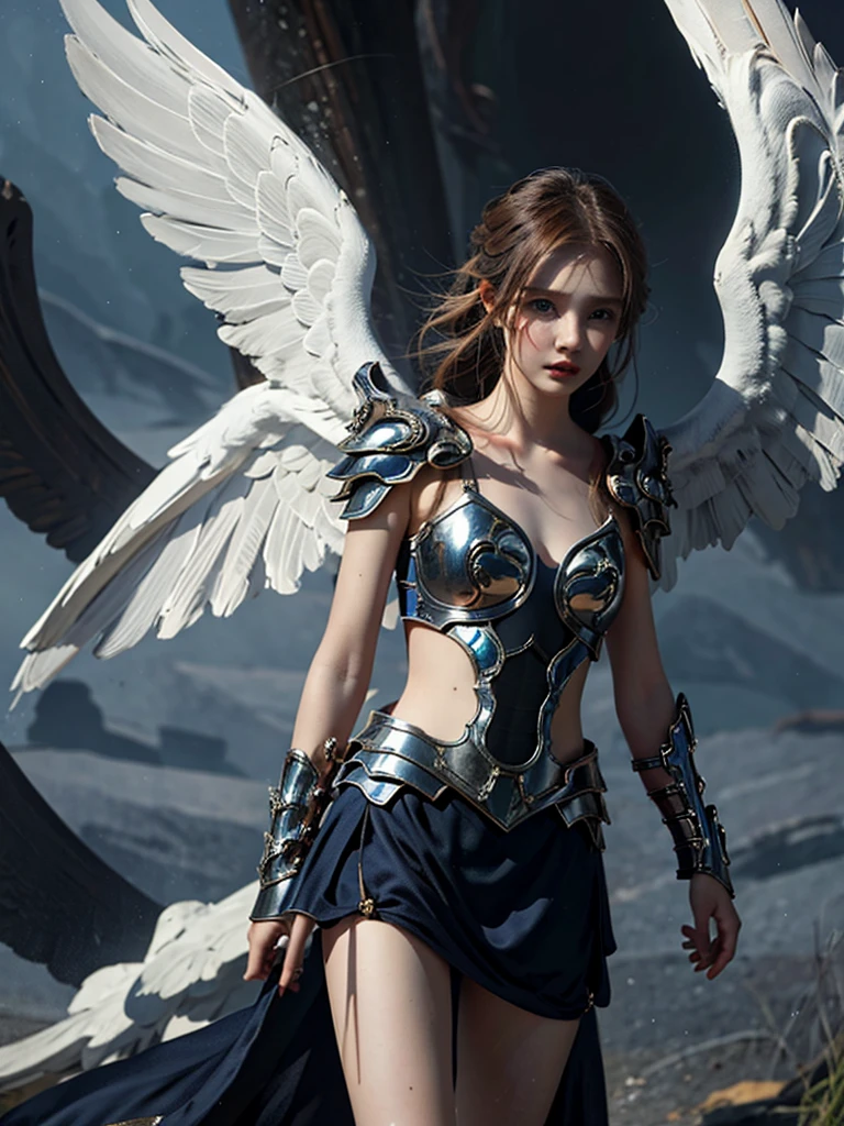 1 girl，wings，the angel's wings，armor