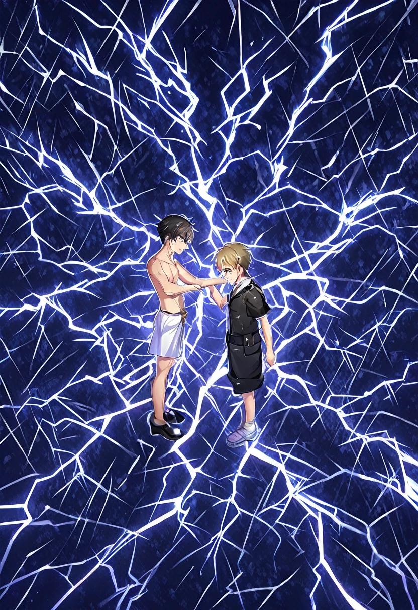 KilluaZoldyck,1boy, full body, lightning effect,