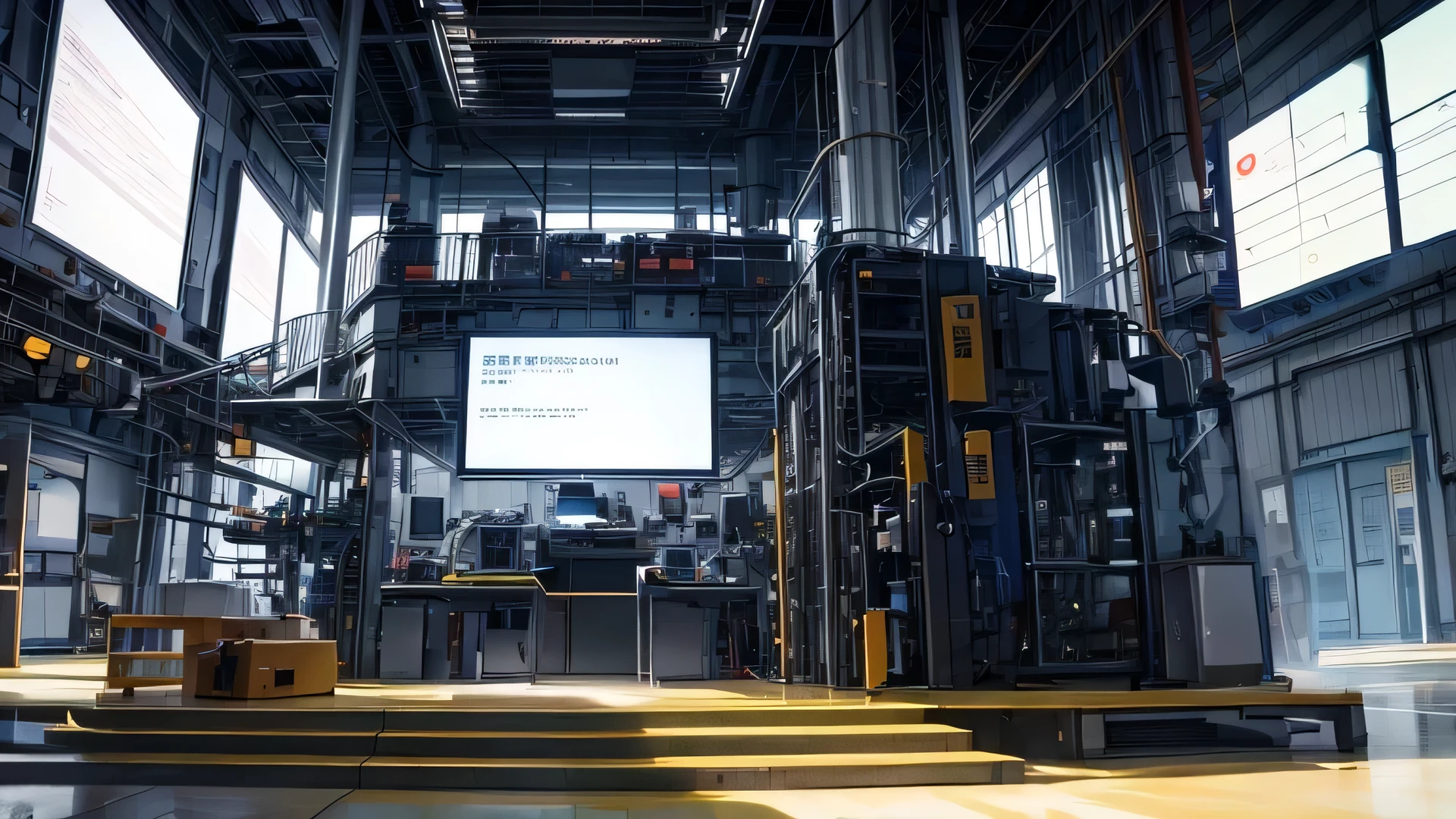 [theme] 图为未来smart工厂的控制室。The environment is filled with high-tech equipment and advanced data analysis systems。The atmosphere is full of innovation and progress，It reflects the powerful driving force of the industrial brain on industrial upgrading。The camera focuses on the large screen in the center of the control room.，Demonstrates the ability of the industrial brain to monitor and analyze production line data in real time。at the same time，smart、Automation equipment on display，展现工业大脑对生产过程的smart协调和优化。数据分析结果和smart决策支持系统的界面也显示在屏幕上，Highlighting the improvement of production efficiency and quality by Industrial Brain。Engineers and technicians working with the industrial brain also appear in the scene，Showing how they use the industrial brain to upgrade and innovate the industry。[camera settings] —c 10 —ar 2:3，8K,HD resolution