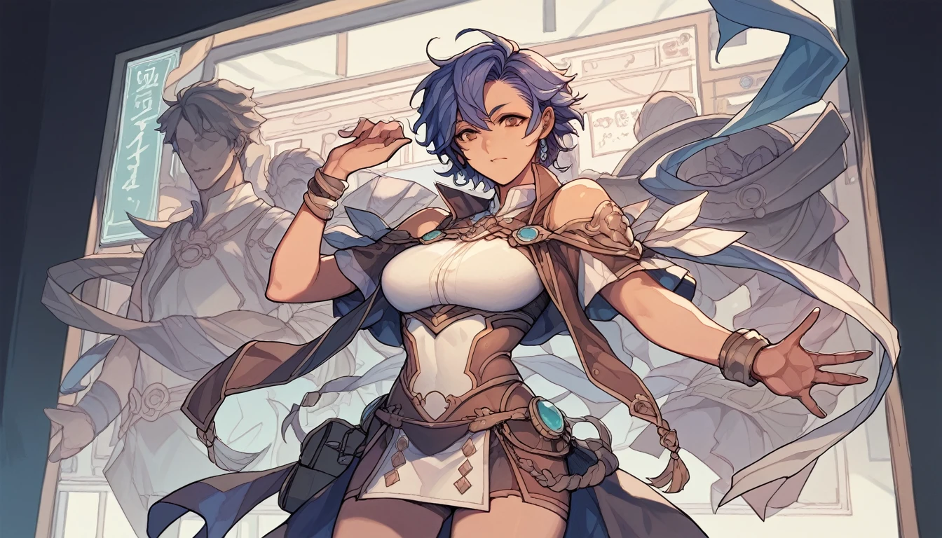 character design board, anime girl, design, just one character, clothes, rotation, fantasy clothes, complex design