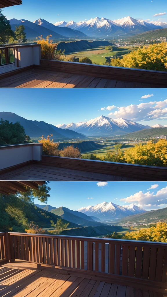 (masterpiece,Highest quality:8K) Affordable bedroom with mountain views and balcony, Beautiful views, A soothing and comfortable landscape, Detailed view, インスタグラムの写真 Nice views, beautifully、aesthetic, Beautiful nature in the background, Amazing scenery in the background, 8K Photorender Reality Engine, Beautiful views, Overlooking the valley, Nice views, beautiful place, paradise in the background