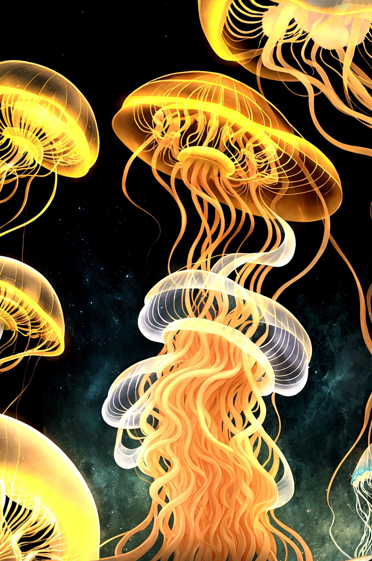 Beautiful glowing jellyfish