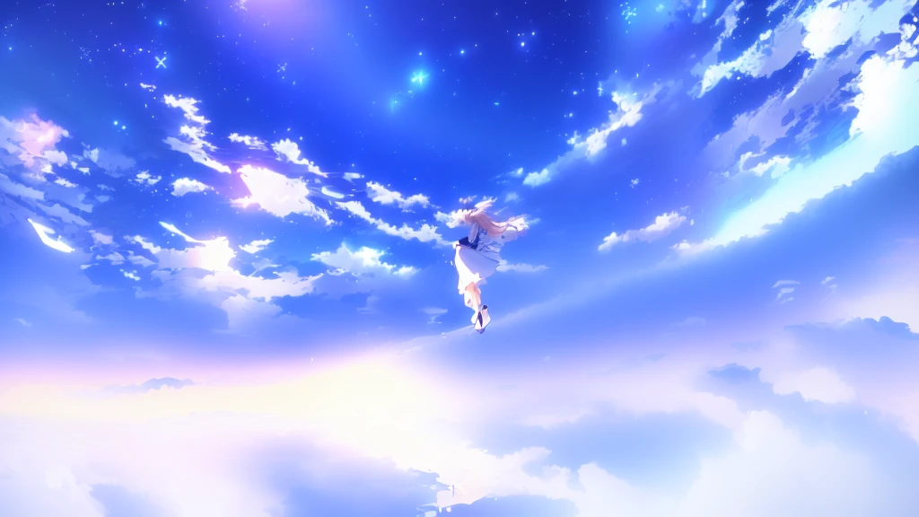 anime, A girl in a white dress floats in the water, Makoto Shinkai Cyril Rolland, anime girl walking on water, anime movie background, beautiful anime scene, today's featured anime still, anime film still, screenshot from the anime film, anime still film anime shikishi, star(null) starry_null