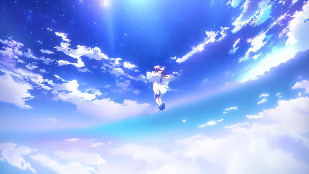 anime, A girl in a white dress floats in the water, Makoto Shinkai Cyril Rolland, anime girl walking on water, anime movie background, beautiful anime scene, today's featured anime still, anime film still, screenshot from the anime film, anime still film anime shikishi, star(null) starry_null