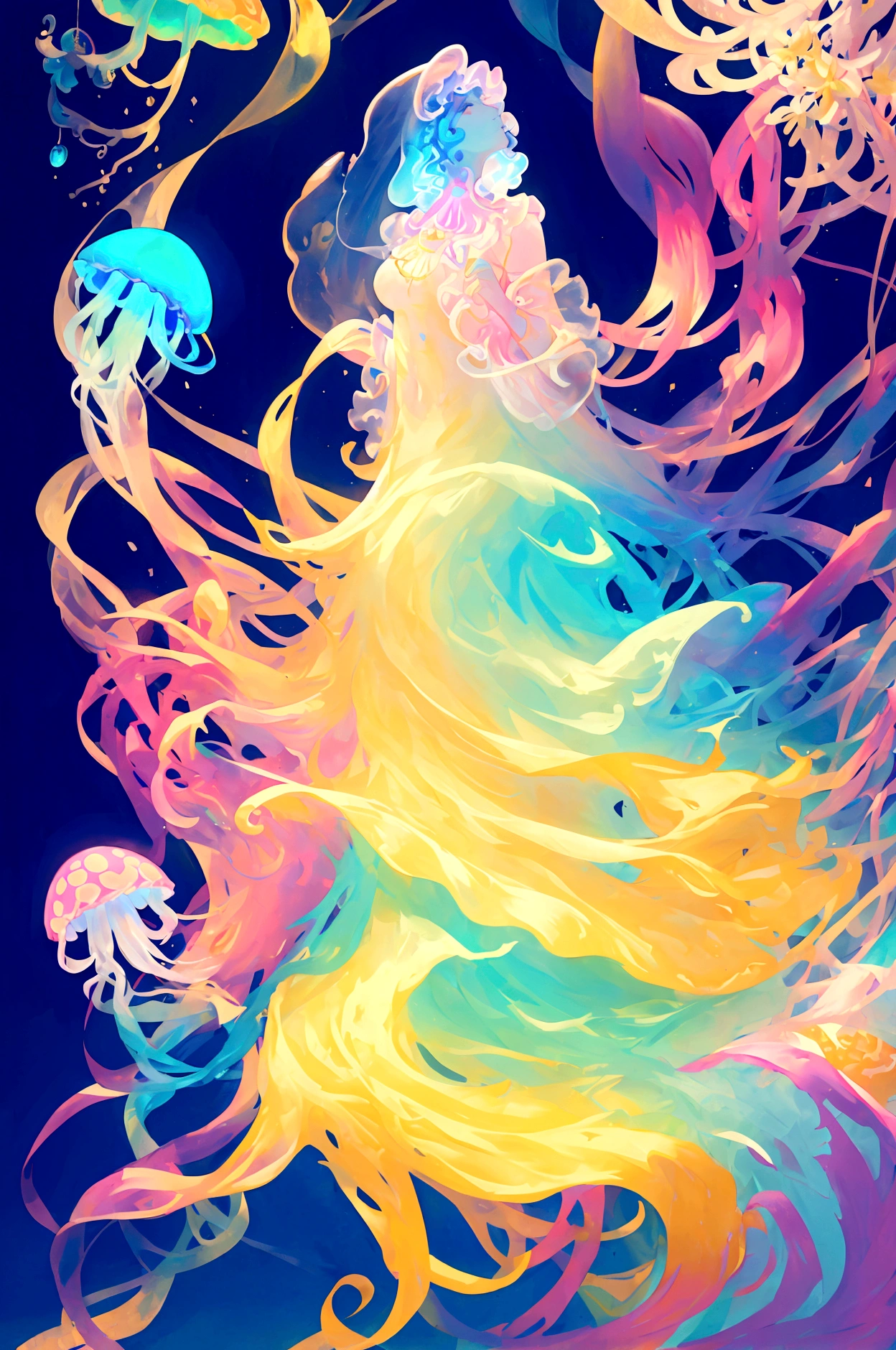 Beautiful colorful jellyfish