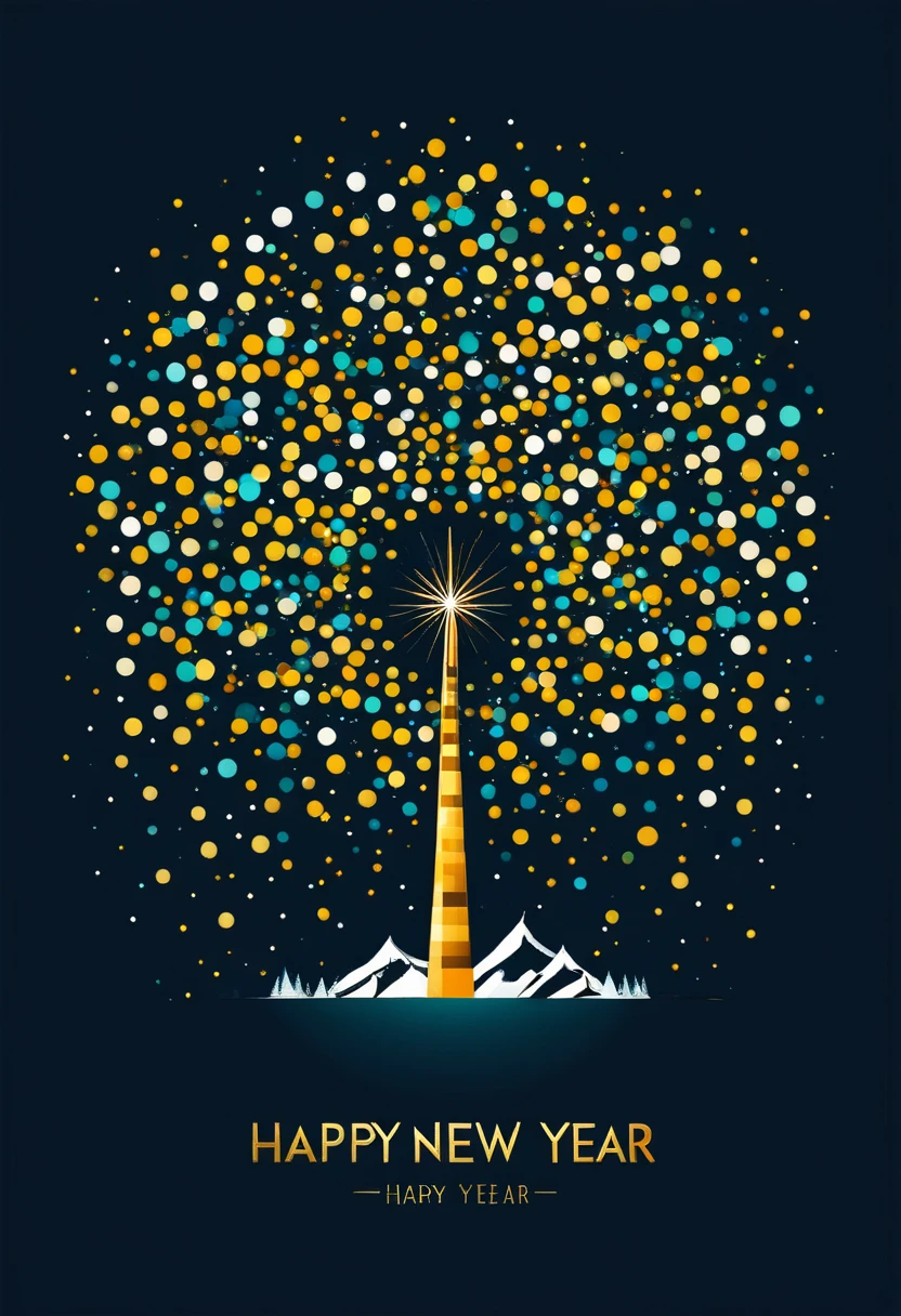 Happy new year illustration flat design