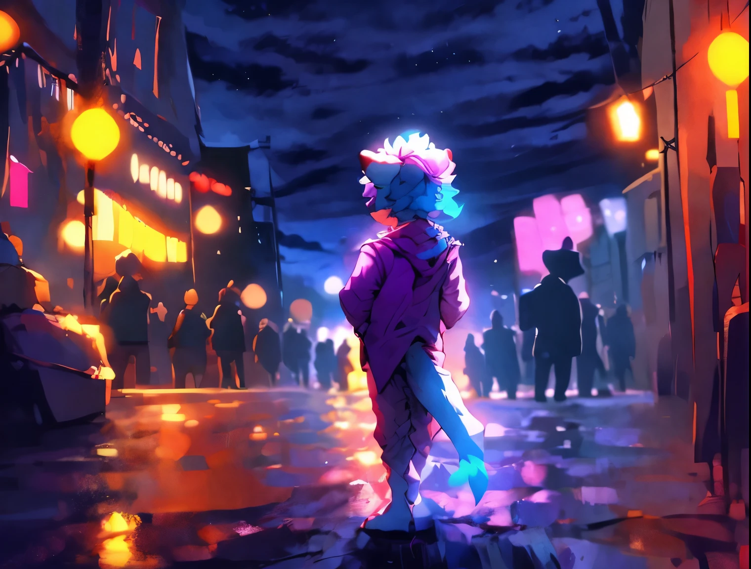 shota, furry, town, street,HD picture quality,Bright