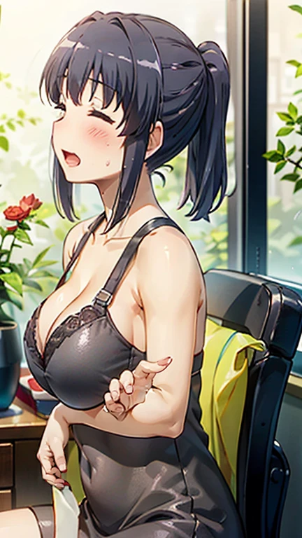 Miyauchi Kazuho,
Depicts only one woman,
Golden Hair,Wet hair texture,
(Short Hair.05),Ashime,Loose and fluffy perm,ponytail,
Natural skin texture,Large Breasts,Narrow waist,
Slightly muscular body,
(Jet black one-piece dress:1.5),(Grey bra:1.5),
Black scarf,Transparent dress,
Golden Necklace,
Rose Hair Accessories,
Ocean,Immersed in water,Immerse yourself halfway,
12:30pm,
Slightly larger breasts,expression(smile),Hall々and attitude,
Open Mouth,Closed Eyes,
(Look away:1.3),Face the gift box,
blush,from the front,Broken posture,
(上半身Absolute depiction:1.1),
Natural depiction,
Beautiful depiction,
Shiny eyes,
Ergonomic Posture,
Healthy Body,
Natural hairstyle,
Natural body contours,
Natural facial contours,
(Five fingers)Absolute depiction,Symmetrical fingers,
Two arms,
Two legs,
Sharp eyelid depiction,
Symmetrical eyes,Symmetrical eyes,
Keep the subject in the center,Expand the upper body,
Beautiful image quality,
Delicate shades,
4K,Very detailed,
Delicate light adjustment,
Delicate contour drawing,