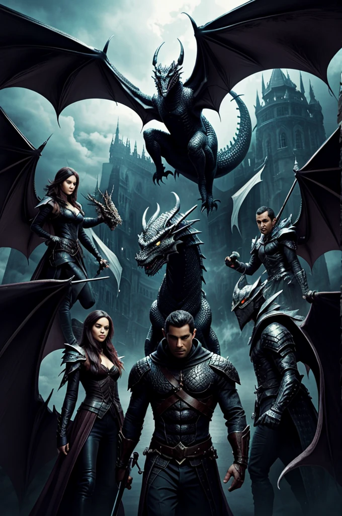 Dark dragon and 4 people