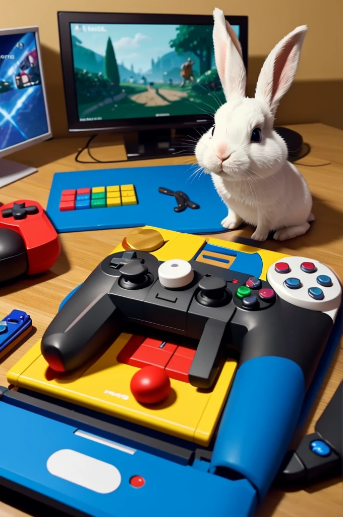 Create logo for gaming on YouTube use the picture of animation rabbit playing game