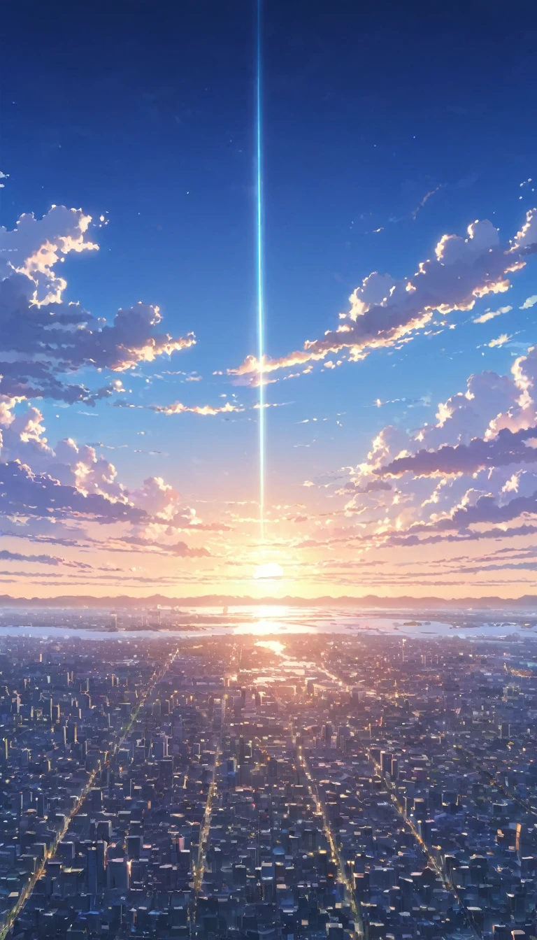 an iphone with an image of a city and the sun setting over it, watching the sun set. anime, anime. by makoto shinkai, hd anime cityscape, makoto shinkai. —h 2160, cosmic skies. by makoto shinkai, anime atmospheric, anime wallaper, by makoto shinkai, by Makoto Shinkai, beautiful anime scenery, makoto shinkai. high detail, ( ( makoto shinkai ) ), anime scenery, colorful anime movie background, anime movie background, anime background art, style of makoto shinkai, anime sky, beautiful anime artwork, anime background