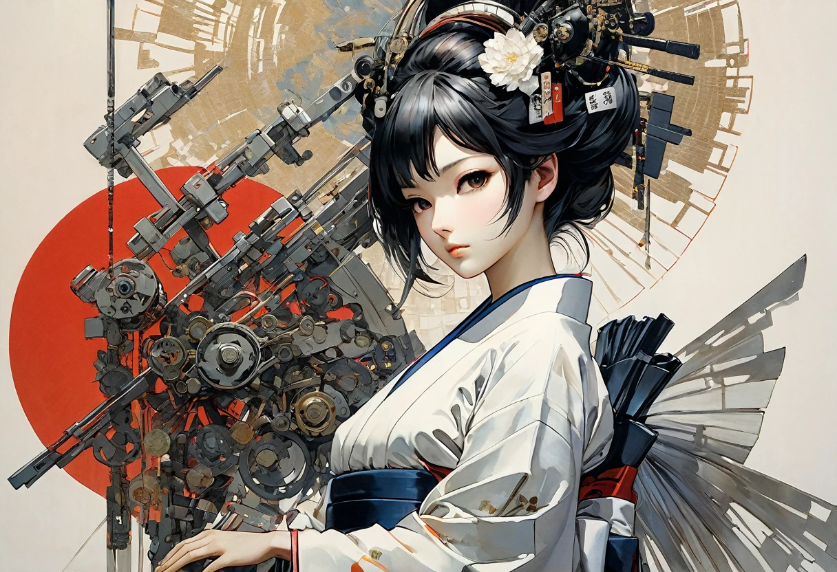 One Girl Mechanical Arm Geisha Kimono
(art by Yoji Shinkawa)