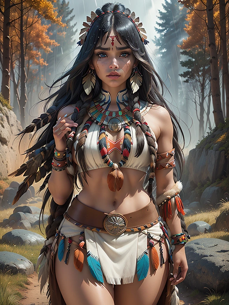 score_9, score_8_above, score_7_above, score_6_above, classification_explicit, 1 girl, ((18 years:1.2)),(The best quality,A high resolution,Ultra - detailed,actual),Native American Ariana Grande,(wild Indian native American:1.4), adult, full lips, big light eyes, light blue eyes, ((by rubio:1)), (cabello ondulado long trenzado nativo indio: 1.2), (female native american:1.4) ,(native indian feathers :1.4), (Face details: 1.5, bright blue eyes, beautiful face, pretty eyes, iris coating, labios Delgados: 1.5, Delgado, pale and sharp eyebrows, long, dark eyelashes, double tabs),(perfect hands detailed : 1.4 ) , (forest background big leaves :1.4), (native american V2.1), (native american:1.4), (fondo desierto casa native american:1.4), (dynamic cowboy pose),(( beautiful american indian warrior:1.4), (beautiful american indian warrior: V2.1)) , (bright colors), (big stones background:1.4 ), (meadow background :1.4), (falling rain cloudy:1.4), (great grassland autumn :1.4), (vestidor native american:1.4), (showing panties:1.4), (realistic V2.1), (perfect anatomy)