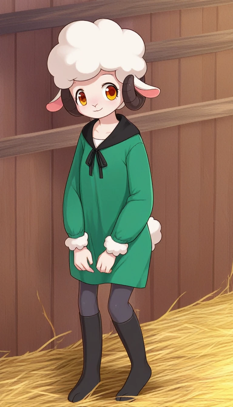 1 girl, young, antro, woolry, wool, fluffy wool, sheep girl