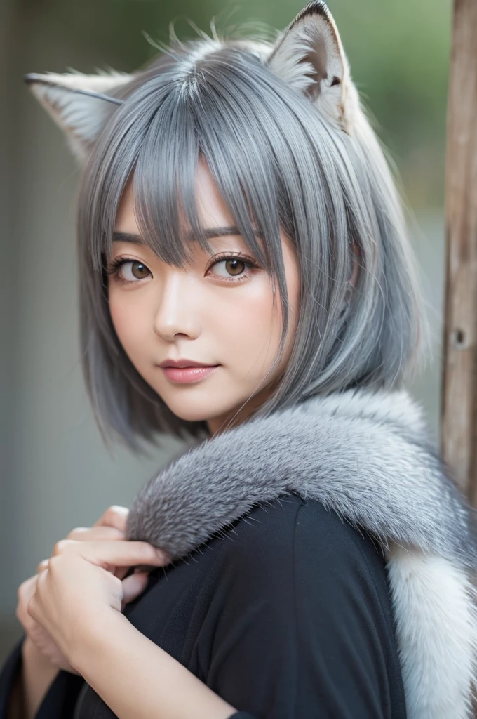 Shirakami Fubuki Gray Hair fox