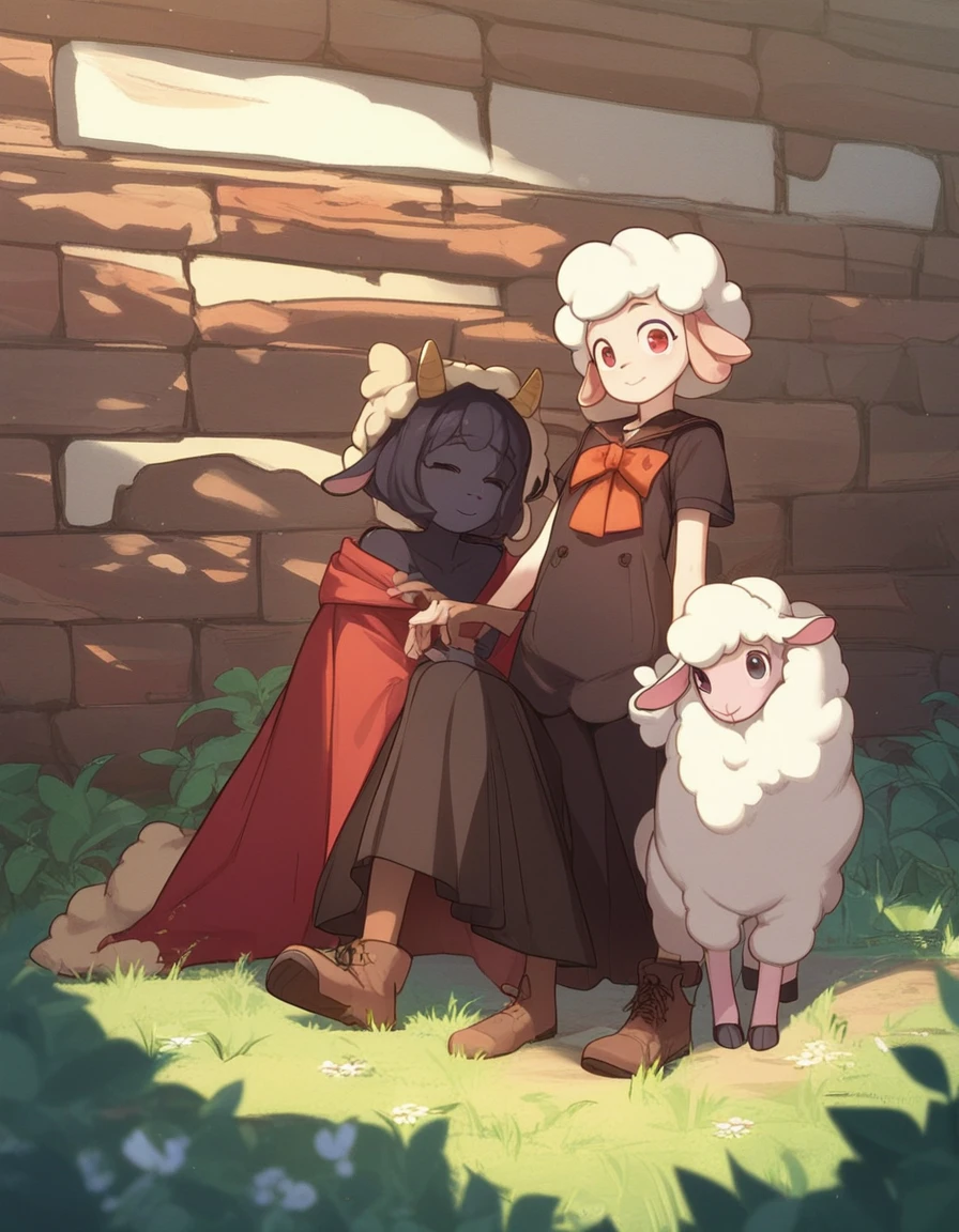 1 girl, young, antro, woolry, wool, fluffy wool, sheep girl, check_9, check_8_up, check_7_up, check_6_up, check_5_up, check_4_up