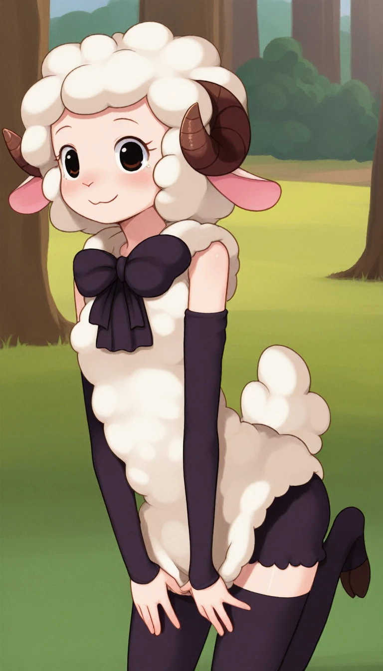 1 girl, young, antro, woolry, wool, fluffy wool, sheep girl