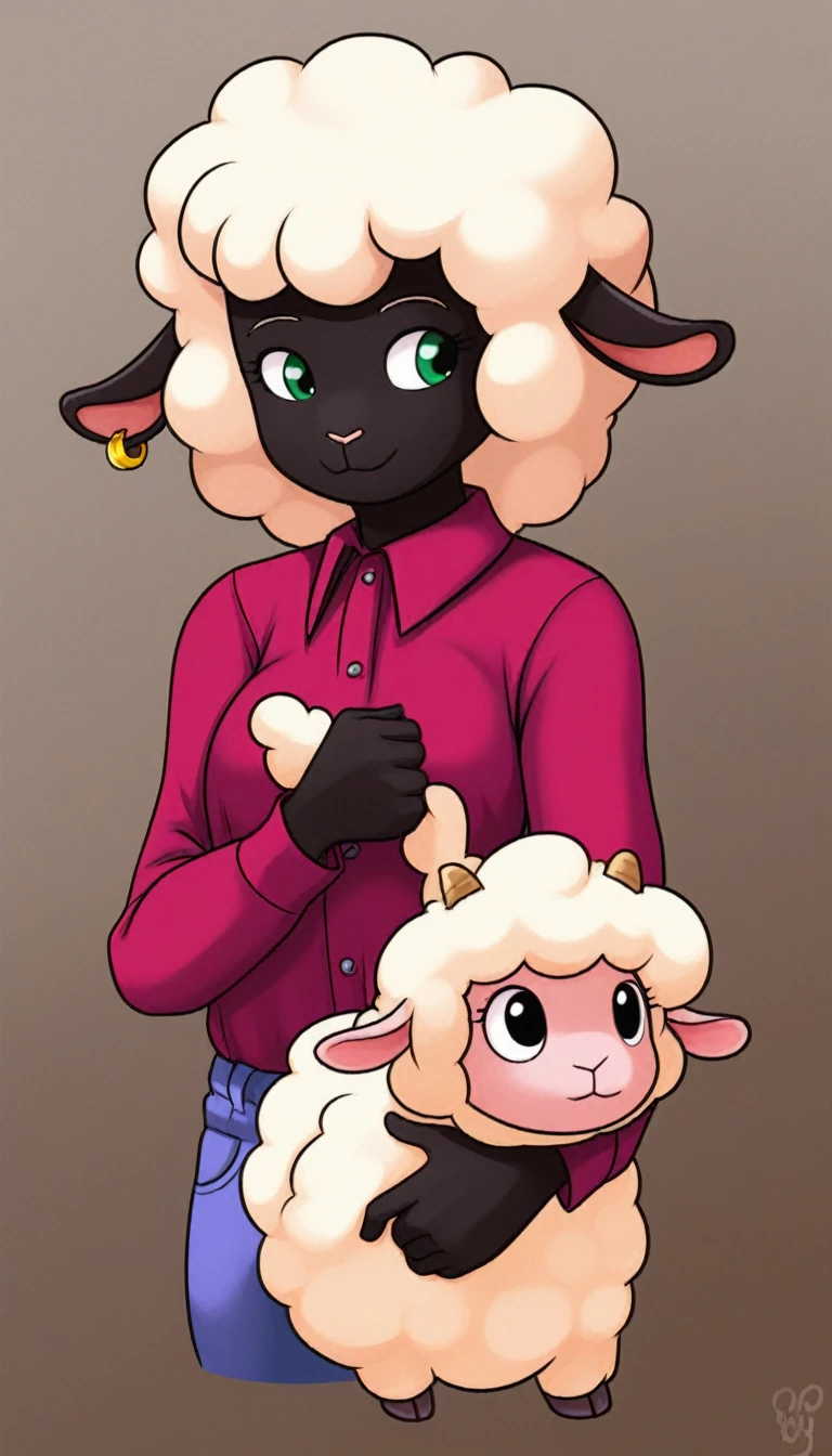 1 girl, young, antro, woolry, wool, fluffy wool, sheep girl