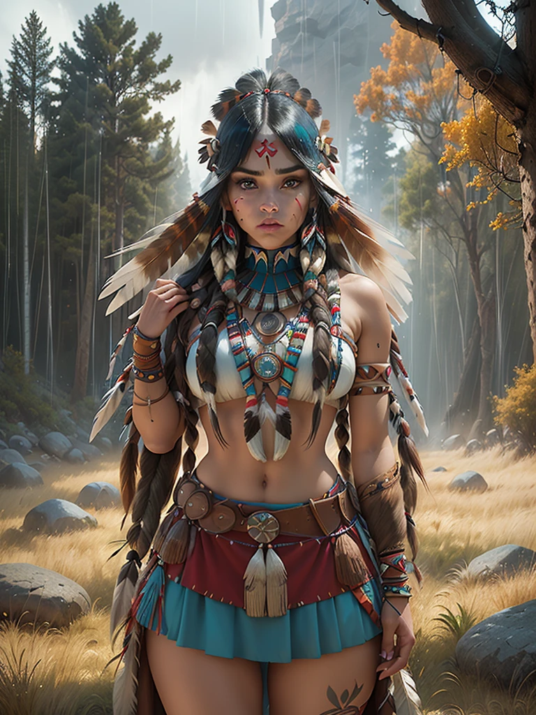 score_9, score_8_above, score_7_above, score_6_above, classification_explicit, 1 girl, ((18 years:1.2)),(The best quality,A high resolution,Ultra - detailed,actual),Native American Ariana Grande,(wild Indian native American:1.4), adult, full lips, big light eyes, light blue eyes, ((by rubio:1)), (cabello ondulado long trenzado nativo indio: 1.2), (female native american:1.4) ,(native indian feathers :1.4), (Face details: 1.5, bright blue eyes, beautiful face, pretty eyes, iris coating, labios Delgados: 1.5, Delgado, pale and sharp eyebrows, long, dark eyelashes, double tabs),(perfect hands detailed : 1.4 ) , (forest background big leaves :1.4), (native american V2.1), (native american:1.4), (fondo desierto casa native american:1.4), (dynamic cowboy pose),(( beautiful american indian warrior:1.4), (beautiful american indian warrior: V2.1)) , (bright colors), (big stones background:1.4 ), (meadow background :1.4), (falling rain cloudy:1.4), (great grassland autumn :1.4), (vestidor native american:1.4), (showing panties:1.4), (realistic V2.1), (perfect anatomy)