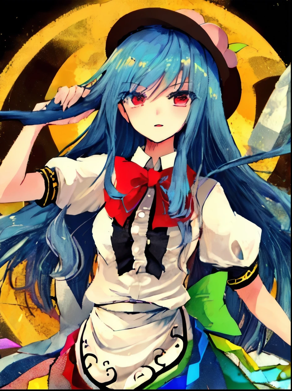 best quality, masterpiece, high resolution, Solitary, hinanawi_tenshi_touhou，，Avatar pictures