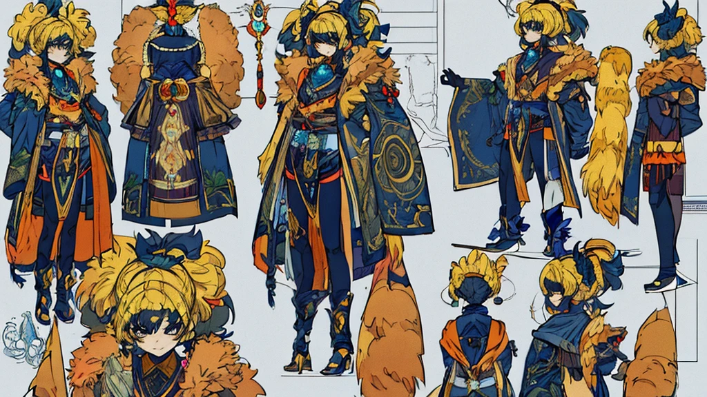 character design, anime girl, design, just one character, clothes, fantasy clothes, complex design, body rotation, design, body