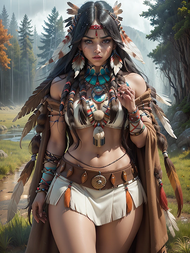 score_9, score_8_above, score_7_above, score_6_above, classification_explicit, 1 girl, ((18 years:1.2)),(The best quality,A high resolution,Ultra - detailed,actual),Native American Ariana Grande,(wild Indian native American:1.4), adult, full lips, big light eyes, light blue eyes, ((by rubio:1)), (cabello ondulado long trenzado nativo indio: 1.2), (female native american:1.4) ,(native indian feathers :1.4), (Face details: 1.5, bright blue eyes, beautiful face, pretty eyes, iris coating, labios Delgados: 1.5, Delgado, pale and sharp eyebrows, long, dark eyelashes, double tabs),(perfect hands detailed : 1.4 ) , (forest background big leaves :1.4), (native american V2.1), (native american:1.4), (fondo desierto casa native american:1.4), (dynamic cowboy pose),(( beautiful american indian warrior:1.4), (beautiful american indian warrior: V2.1)) , (bright colors), (big stones background:1.4 ), (meadow background :1.4), (falling rain cloudy:1.4), (great grassland autumn :1.4), (vestidor native american:1.4), (showing panties:1.4), (realistic V2.1), (perfect anatomy)