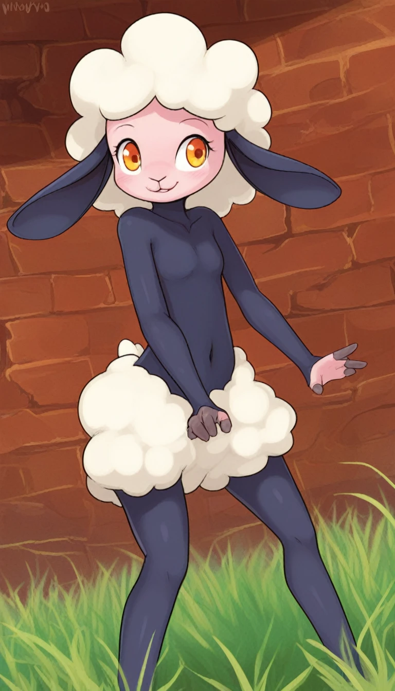 1 girl, young, antro, woolry, wool, fluffy wool, sheep girl
