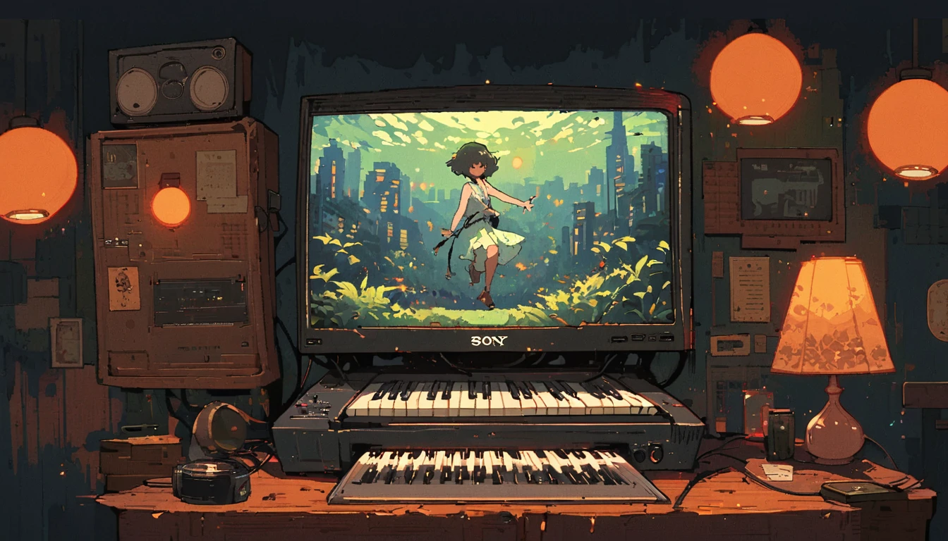 ((anime:1.4,illustration)),(masterpiece, top quality, best quality),(ultra-detailed, absolutely resolution),((16k, high res)), (((piano, night lounge, lamp, counter, bar)) ((cozy lofi illustration:1.4)), ((anime:1.4, illustration)),(masterpiece, top quality, best quality),(ultra-detailed, absolutely resolution),((16k, high res)) BREAK {lofi art, style of Laurie Greasley, style of Makoto Shinkai, anime aesthetic}, BREAK { (produces images with information than 40 million pixels with cinematic-like detailed textures shot on a Sony SLR).}
