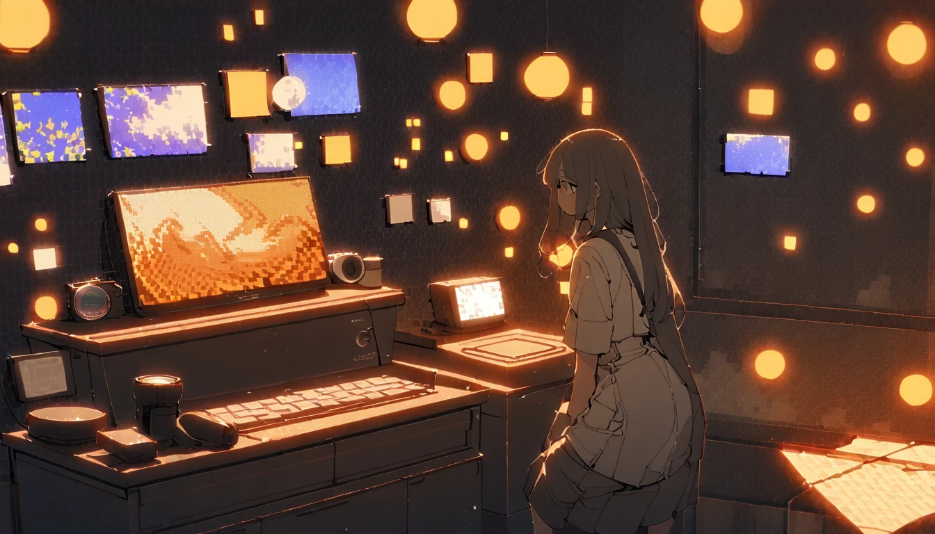 ((anime:1.4,illustration)),(masterpiece, top quality, best quality),(ultra-detailed, absolutely resolution),((16k, high res)), (((piano, night lounge, lamp, counter, bar)) ((cozy lofi illustration:1.4)), ((anime:1.4, illustration)),(masterpiece, top quality, best quality),(ultra-detailed, absolutely resolution),((16k, high res)) BREAK {lofi art, style of Laurie Greasley, style of Makoto Shinkai, anime aesthetic}, BREAK { (produces images with information than 40 million pixels with cinematic-like detailed textures shot on a Sony SLR).}