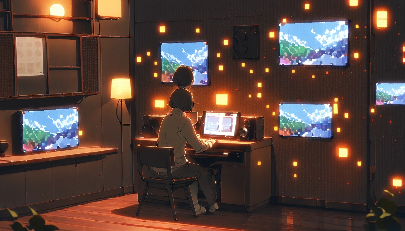 ((anime:1.4,illustration)),(masterpiece, top quality, best quality),(ultra-detailed, absolutely resolution),((16k, high res)), (((piano, night lounge, lamp, counter, bar)) ((cozy lofi illustration:1.4)), ((anime:1.4, illustration)),(masterpiece, top quality, best quality),(ultra-detailed, absolutely resolution),((16k, high res)) BREAK {lofi art, style of Laurie Greasley, style of Makoto Shinkai, anime aesthetic}, BREAK { (produces images with information than 40 million pixels with cinematic-like detailed textures shot on a Sony SLR).}