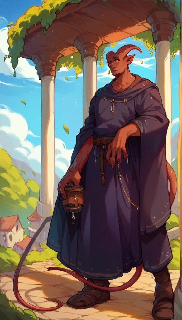 score_9, score_8_up, score_7_up, score_6_up, score_5_up, score_4_up,
(Tiefling, half-demon), solo, male, (athletic, anthro, dark skin, tail), full body, medieval, (sorceress, wearing dark robe clothes), dark temple background