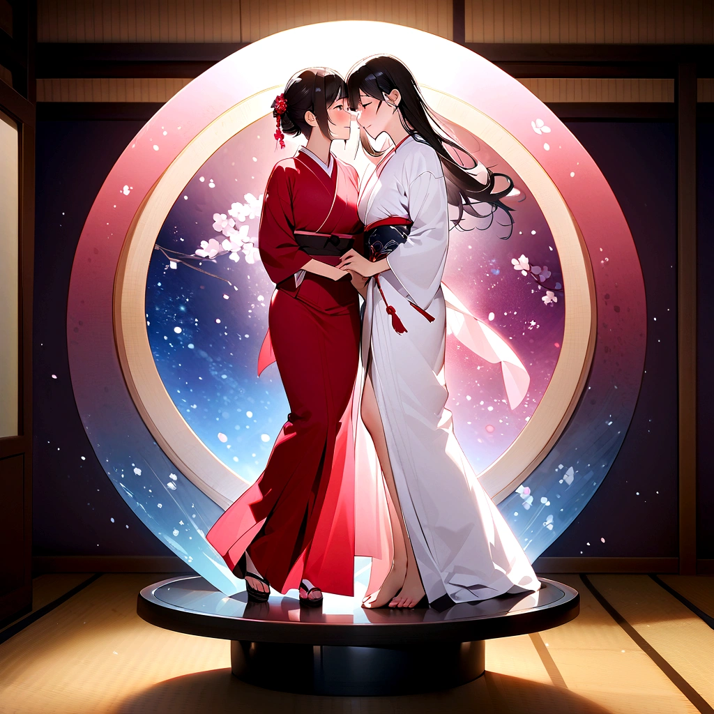 Ultra-high resolution photos、Full body description、Very accurate depiction of the human body、Girl、Lesbian、Japanese 、Artwork、
