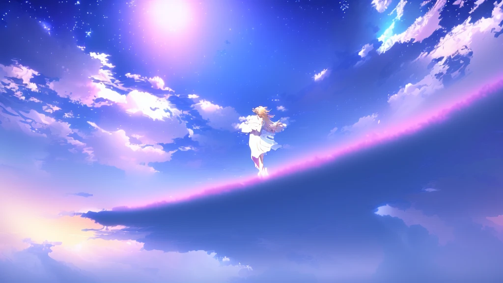 anime, A girl in a white dress floats in the water, Makoto Shinkai Cyril Rolland, anime girl walking on water, anime movie background, beautiful anime scene, today's featured anime still, anime film still, screenshot from the anime film, anime still film anime shikishi, star(null) starry_null