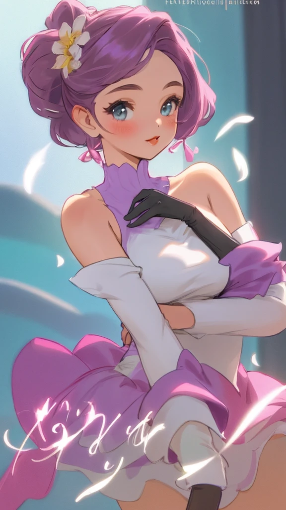 Beautiful girl, sleeveless, off-shoulder, sleeves only,