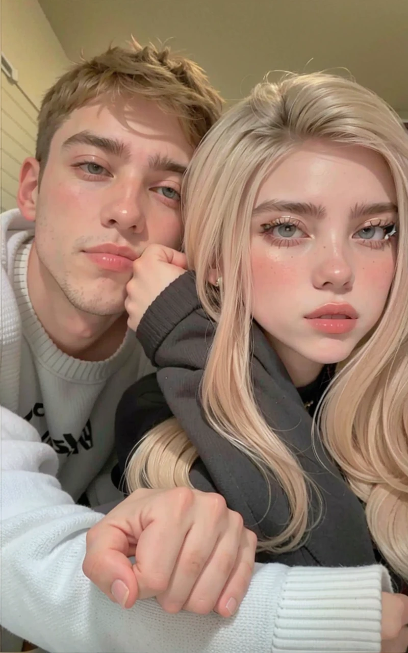 Couple men and girl