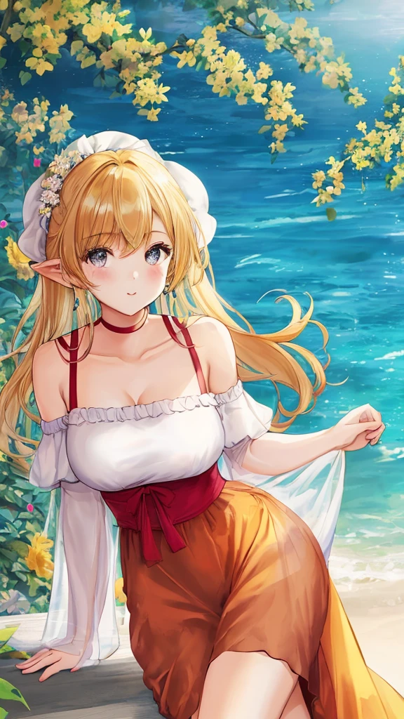 Beautiful girl, sleeveless, off-shoulder, sleeves only,